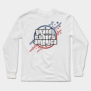 GTA Gift Parody | American Corruption | Grand Theft America Long Sleeve T-Shirt